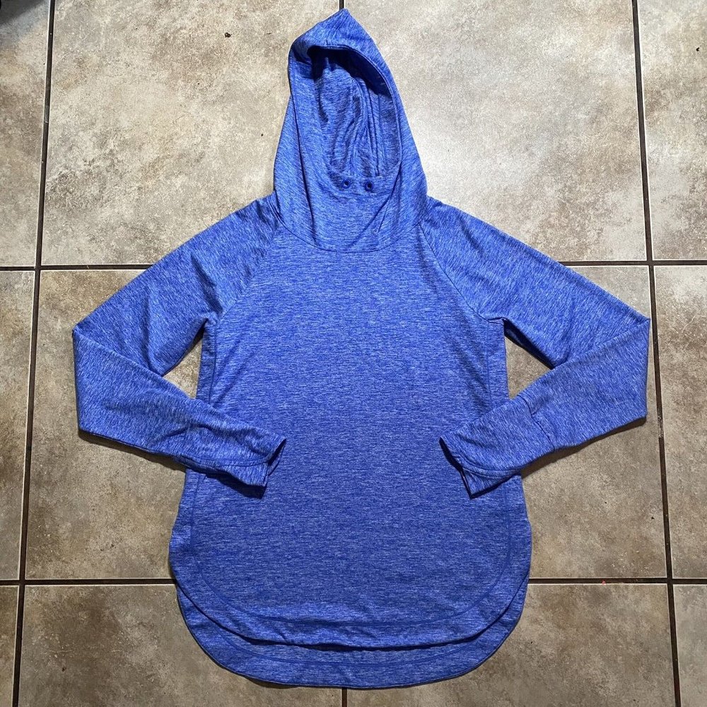Athleta Women’s Hoodie Size Small Pullover Heather Blue Sweater Activewear